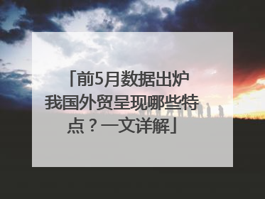 前5月数据出炉 我国外贸呈现哪些特点？一文详解
