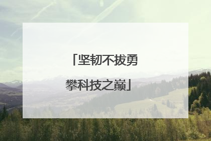 坚韧不拔勇攀科技之巅