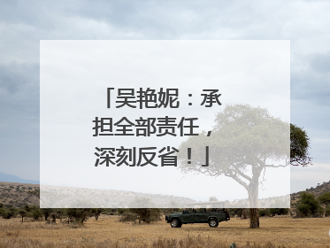 吴艳妮：承担全部责任，深刻反省！