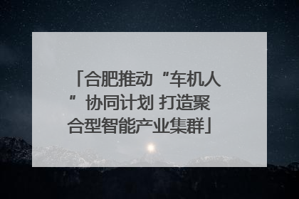 合肥推动“车机人”协同计划 打造聚合型智能产业集群
