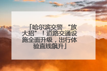 哈尔滨交警 “放大招”！道路交通设施全面升级，出行体验直线飙升