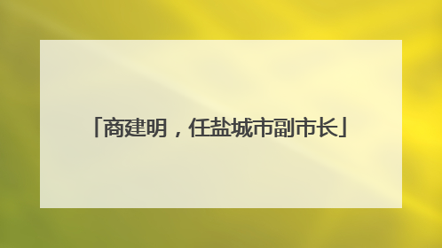 商建明，任盐城市副市长