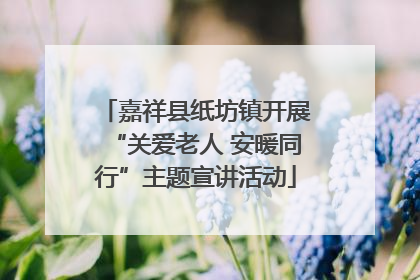 嘉祥县纸坊镇开展“关爱老人 安暖同行”主题宣讲活动