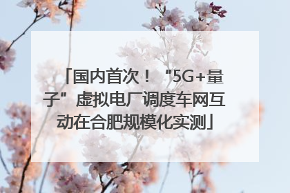 国内首次！“5G+量子”虚拟电厂调度车网互动在合肥规模化实测