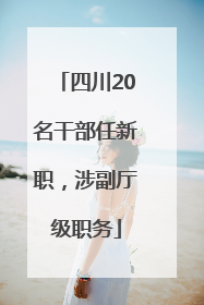 四川20名干部任新职，涉副厅级职务