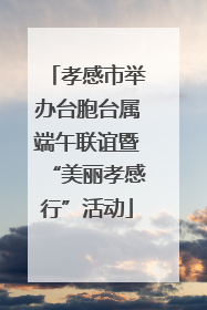 孝感市举办台胞台属端午联谊暨“美丽孝感行”活动