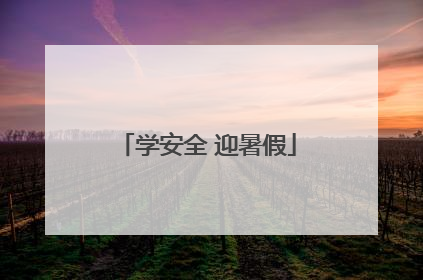 学安全 迎暑假