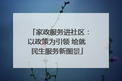 家政服务进社区：以政策为引领 绘就民生服务新图景