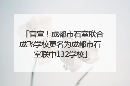 官宣！成都市石室联合成飞学校更名为成都市石室联中132学校