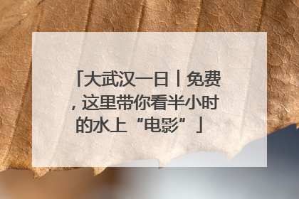 大武汉一日︱免费，这里带你看半小时的水上“电影”