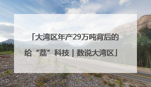 大湾区年产29万吨背后的给“荔”科技｜数说大湾区
