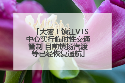 大雾！镇江VTS中心实行临时性交通管制 目前镇扬汽渡等已经恢复通航