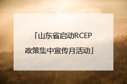 山东省启动RCEP政策集中宣传月活动