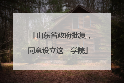 山东省政府批复，同意设立这一学院