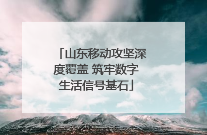 山东移动攻坚深度覆盖 筑牢数字生活信号基石