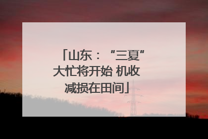山东：“三夏”大忙将开始 机收减损在田间