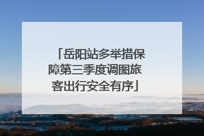 岳阳站多举措保障第三季度调图旅客出行安全有序