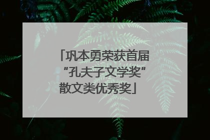 巩本勇荣获首届“孔夫子文学奖”散文类优秀奖