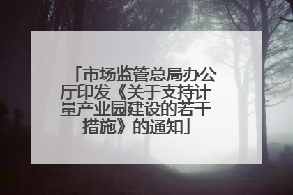 市场监管总局办公厅印发《关于支持计量产业园建设的若干措施》的通知