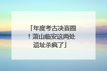 年度考古决赛圈！萧山临安这两处遗址杀疯了