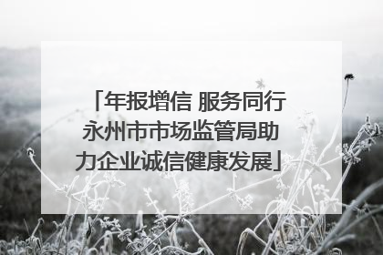 年报增信 服务同行 永州市市场监管局助力企业诚信健康发展