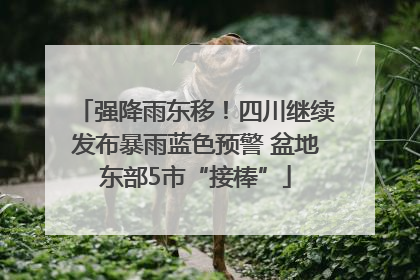 强降雨东移！四川继续发布暴雨蓝色预警 盆地东部5市“接棒”