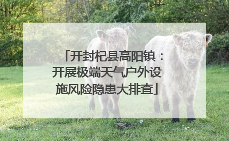 开封杞县高阳镇：开展极端天气户外设施风险隐患大排查