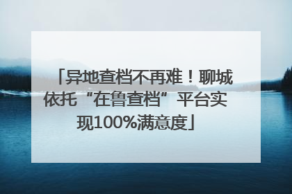 异地查档不再难！聊城依托“在鲁查档”平台实现100%满意度