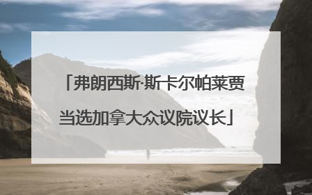 弗朗西斯·斯卡尔帕莱贾当选加拿大众议院议长
