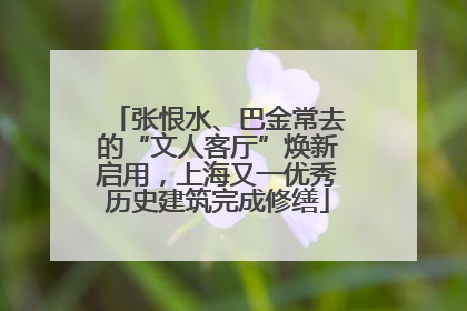 张恨水、巴金常去的“文人客厅”焕新启用，上海又一优秀历史建筑完成修缮