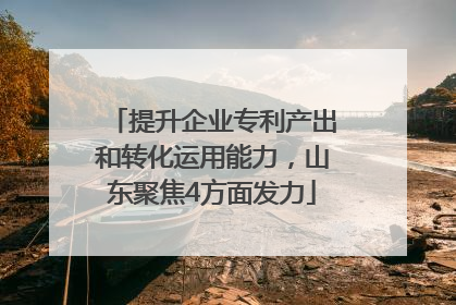 提升企业专利产出和转化运用能力，山东聚焦4方面发力