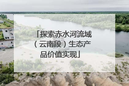 探索赤水河流域（云南段）生态产品价值实现