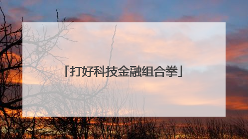 打好科技金融组合拳