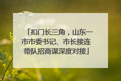 扣门长三角，山东一市市委书记、市长接连带队招商谋深度对接