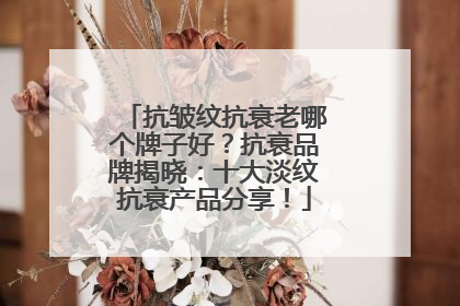 抗皱纹抗衰老哪个牌子好？抗衰品牌揭晓：十大淡纹抗衰产品分享！