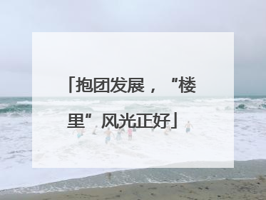 抱团发展，“楼里”风光正好