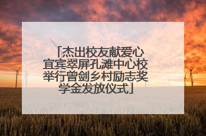 杰出校友献爱心 宜宾翠屏孔滩中心校举行曾剑乡村励志奖学金发放仪式