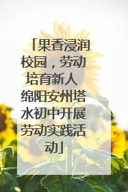 果香浸润校园，劳动培育新人 绵阳安州塔水初中开展劳动实践活动