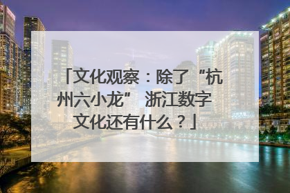 文化观察：除了“杭州六小龙” 浙江数字文化还有什么？