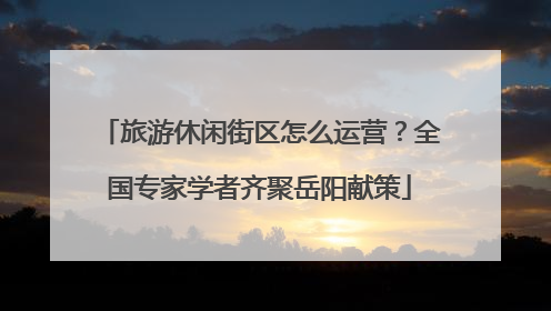 旅游休闲街区怎么运营？全国专家学者齐聚岳阳献策