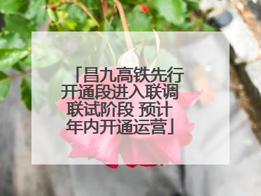 昌九高铁先行开通段进入联调联试阶段 预计年内开通运营
