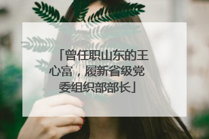 曾任职山东的王心富，履新省级党委组织部部长