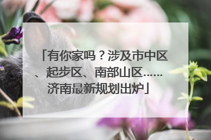 有你家吗？涉及市中区、起步区、南部山区……济南最新规划出炉
