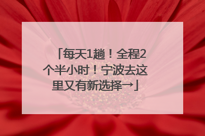 每天1趟！全程2个半小时！宁波去这里又有新选择→