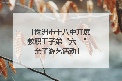 株洲市十八中开展教职工子弟“六一”亲子游艺活动