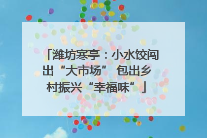 潍坊寒亭：小水饺闯出“大市场” 包出乡村振兴“幸福味”