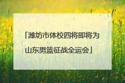 潍坊市体校四将即将为山东男篮征战全运会