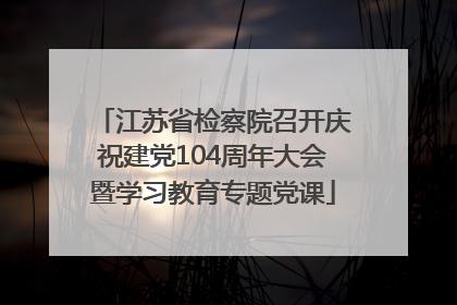 江苏省检察院召开庆祝建党104周年大会暨学习教育专题党课