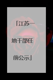 江苏一地干部任前公示