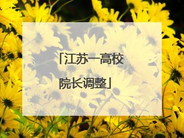 江苏一高校院长调整
